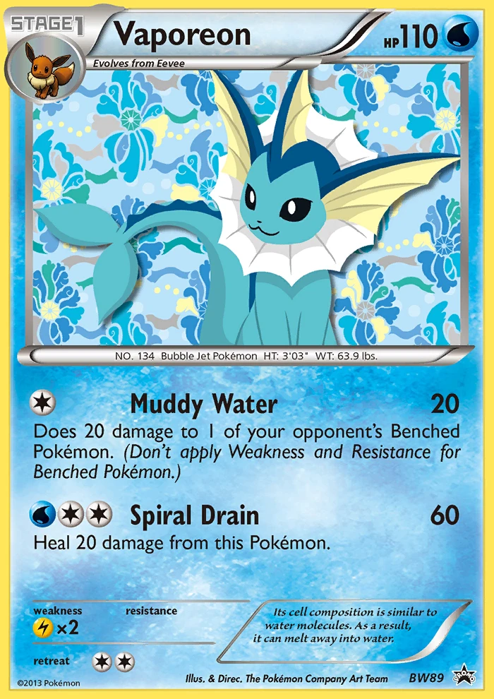 Vaporeon – BW Black Star Promos BW89