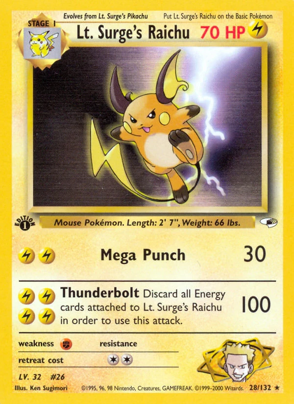 Lt. Surge's Raichu – Gym Heroes 28