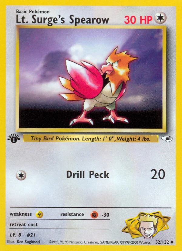 Lt. Surge's Spearow – Gym Heroes 52