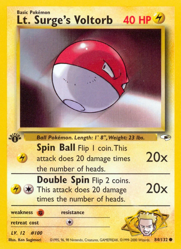 Lt. Surge's Voltorb – Gym Heroes 84