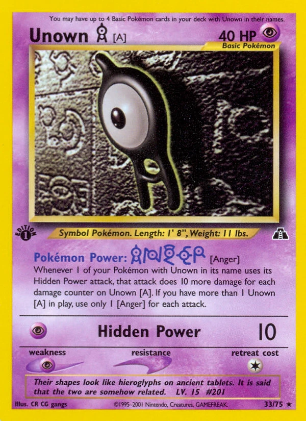 Unown [A] – Neo Discovery 33