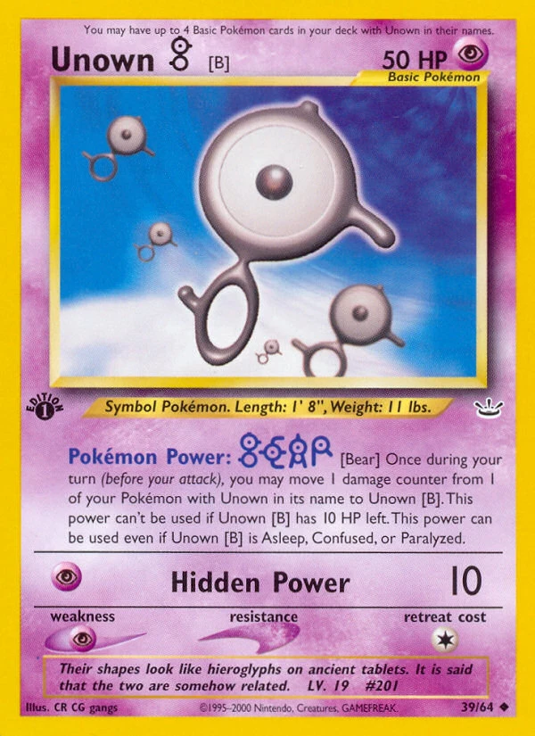 Unown [B] – Neo Revelation 39