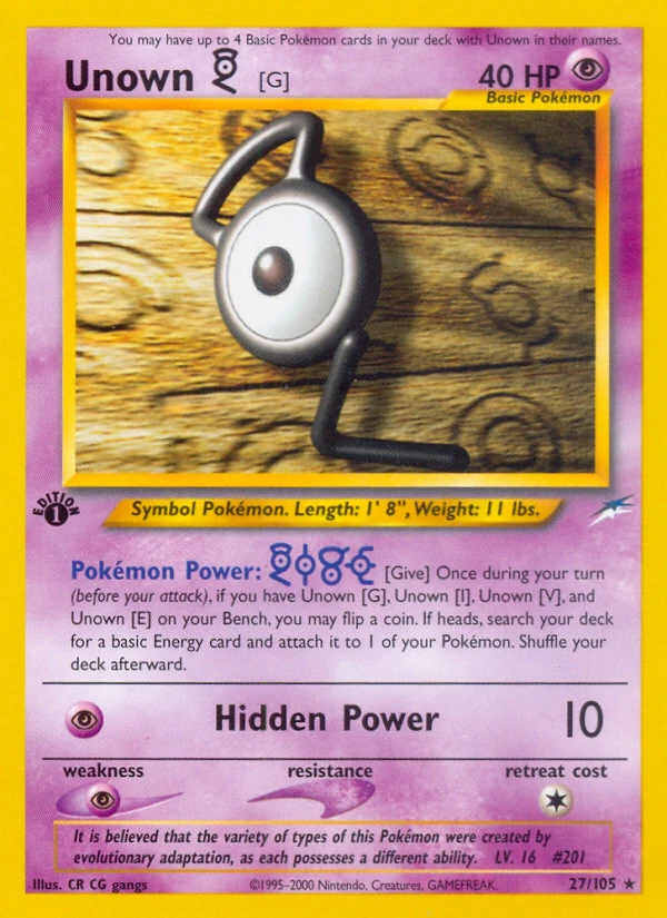 Unown [G] – Neo Destiny 27