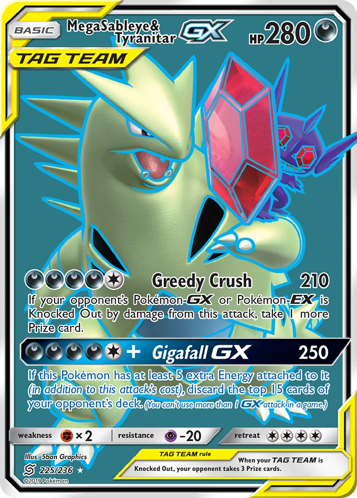Mega Sableye & Tyranitar-GX – Unified Minds 225