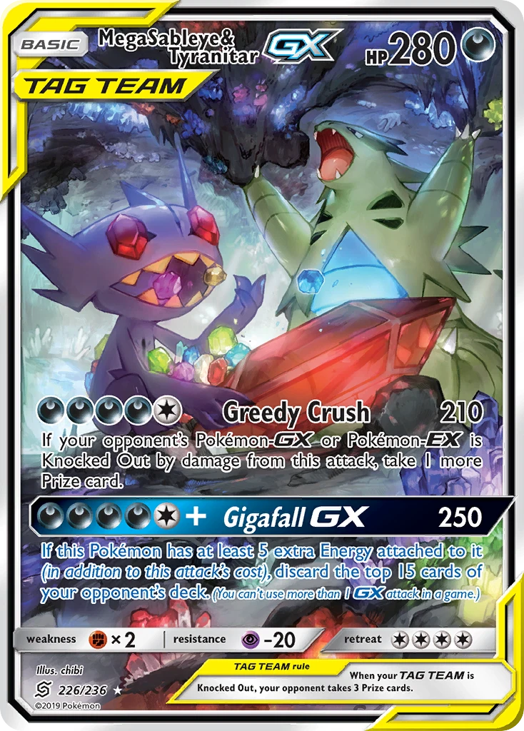 Mega Sableye & Tyranitar-GX – Unified Minds 226