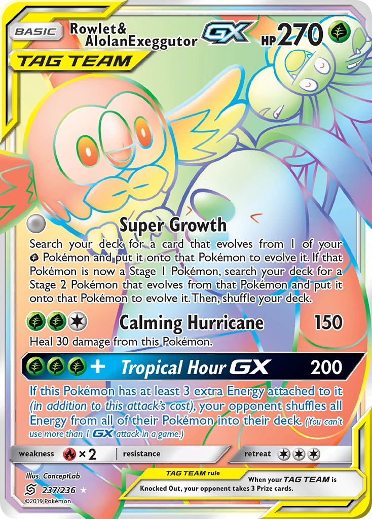 Rowlet & Alolan Exeggutor-GX – Unified Minds 237