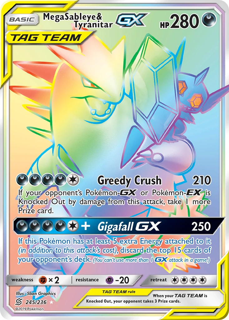 Mega Sableye & Tyranitar-GX – Unified Minds 245