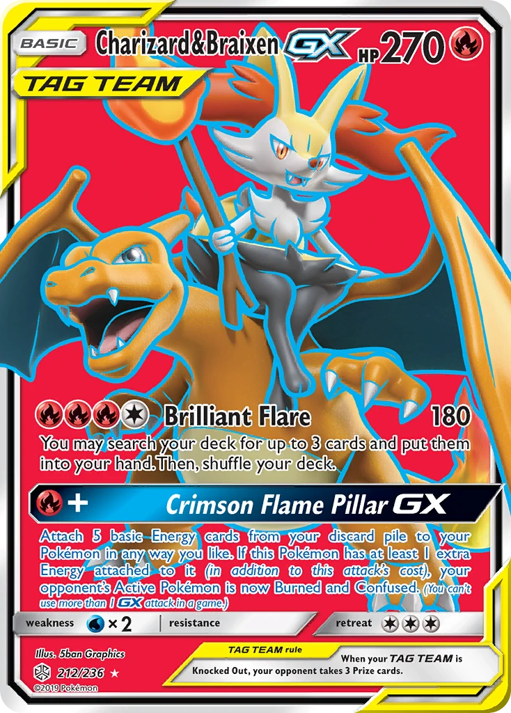 Charizard & Braixen-GX – Cosmic Eclipse 212