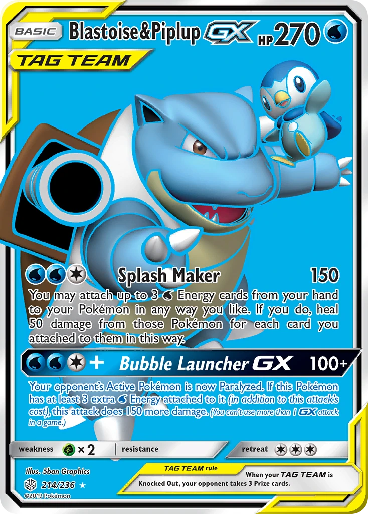 Blastoise & Piplup-GX – Cosmic Eclipse 214