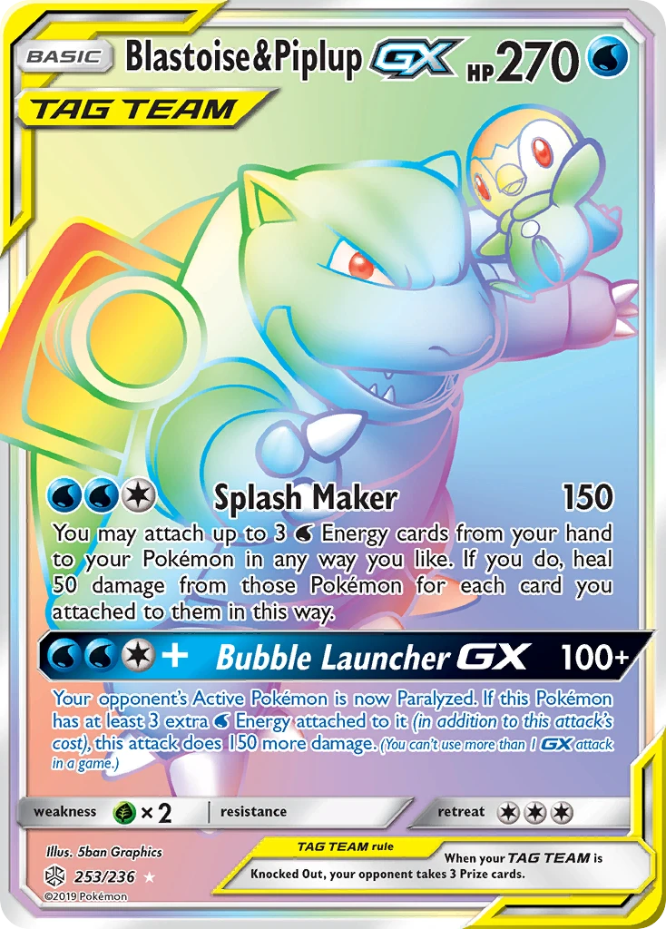 Blastoise & Piplup-GX – Cosmic Eclipse 253