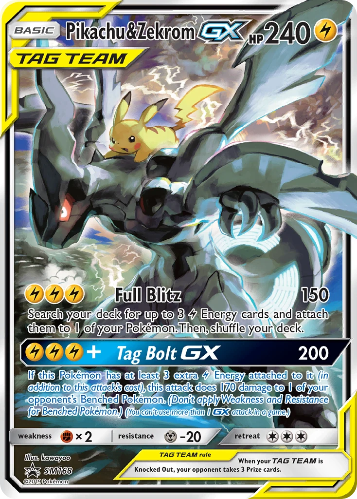 Pikachu e Zekrom GX – Sol e Lua Promos SM168