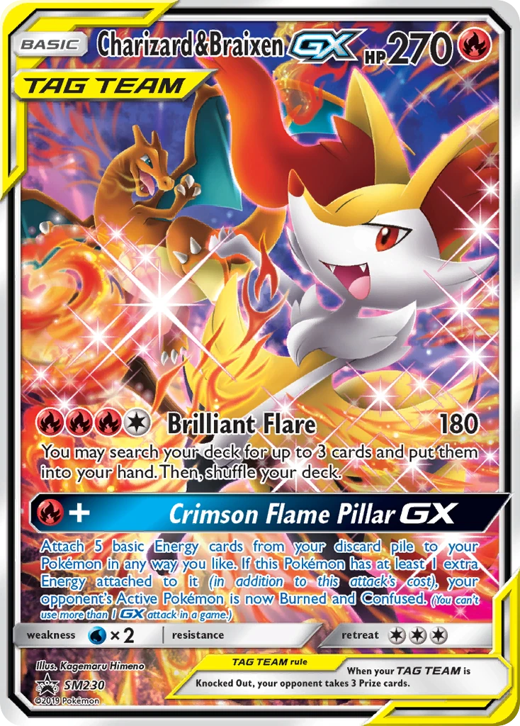 Charizard e Braixen GX – Sol e Lua Promos SM230