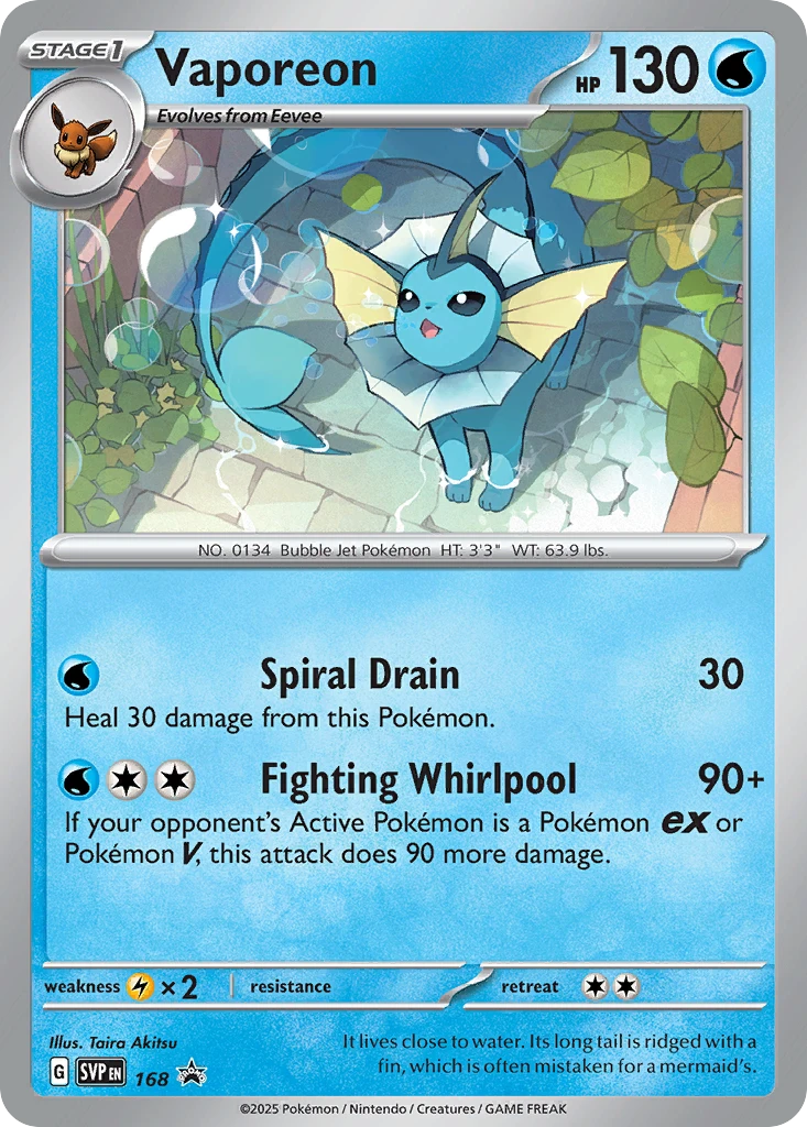 Vaporeon – SVP Black Star Promos 168