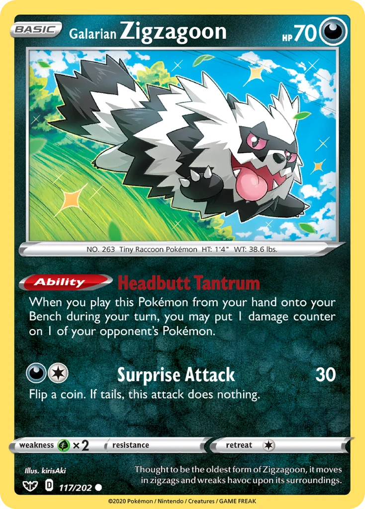 Galarian Zigzagoon – Sword & Shield 117