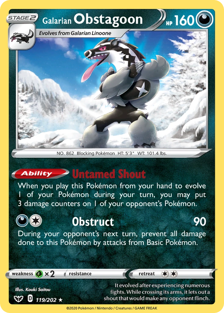 Galarian Obstagoon – Sword & Shield 119