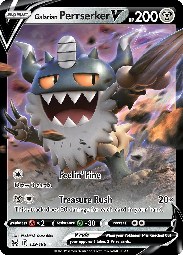 Galarian Perrserker V – Lost Origin 129