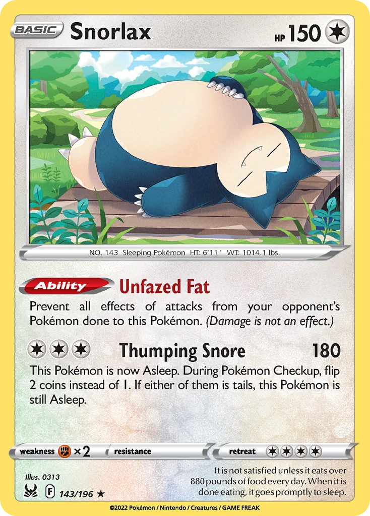 Snorlax – Lost Origin 143