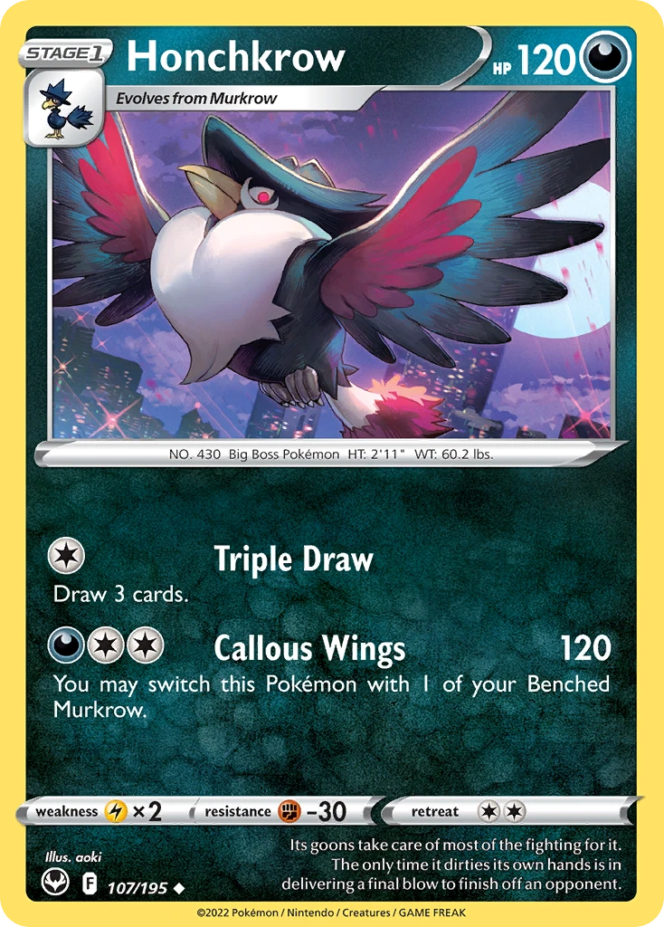 Honchkrow – Silver Tempest 107