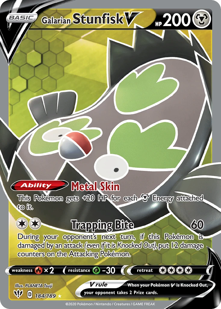Galarian Stunfisk V – Darkness Ablaze 184