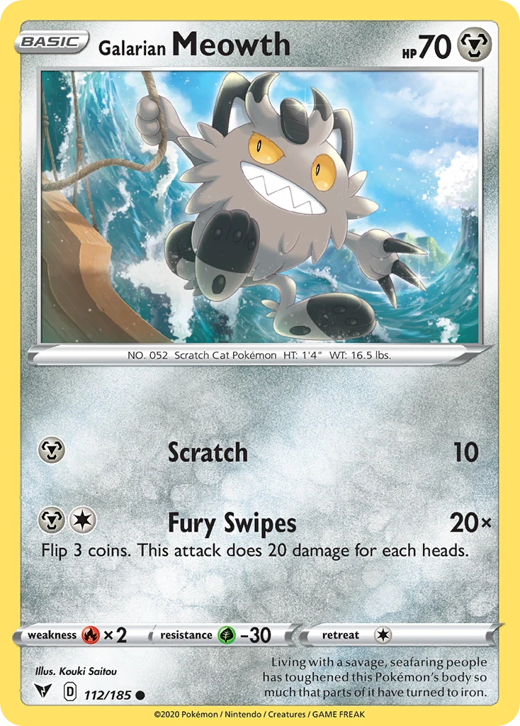Galarian Meowth – Vivid Voltage 112