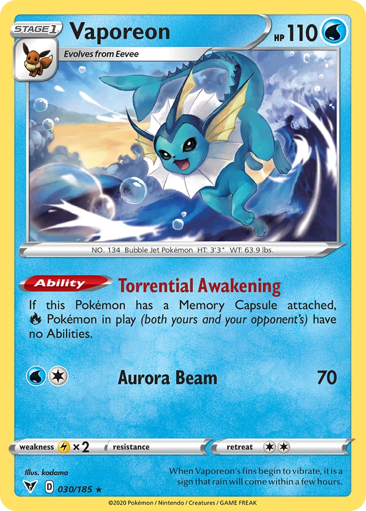 Vaporeon – Vivid Voltage 30