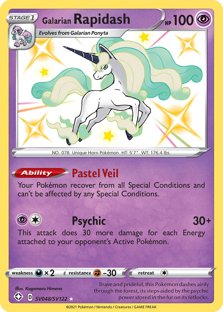 Rapidash di Galar – Destino Splendente Tesoro Lucente SV048