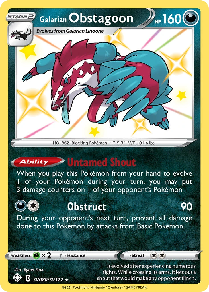 Galarian Obstagoon – Shining Fates Shiny Vault SV080