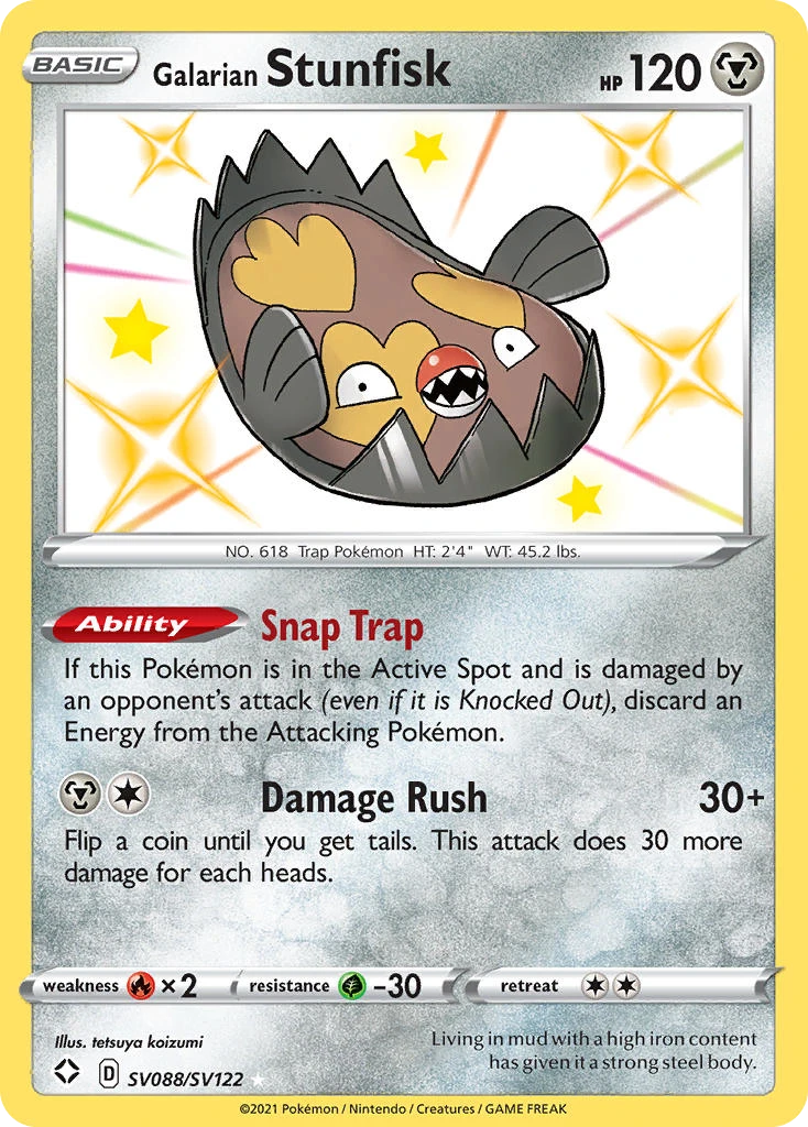 Galarian Stunfisk – Shining Fates Shiny Vault SV088