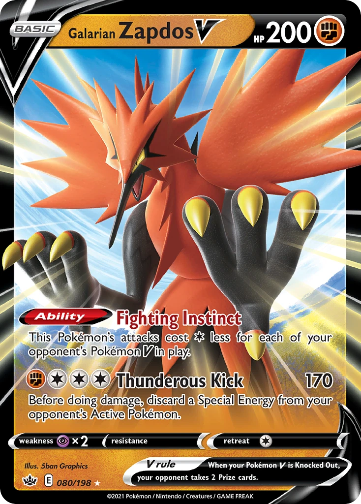 Galarian Zapdos V – Chilling Reign 80
