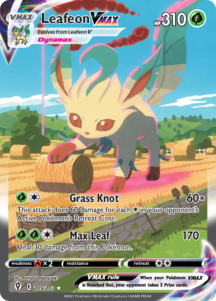 Leafeon VMAX – Evolving Skies 205