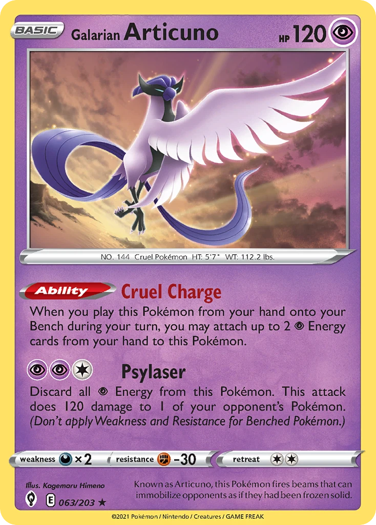 Galarian Articuno – Evolving Skies 63