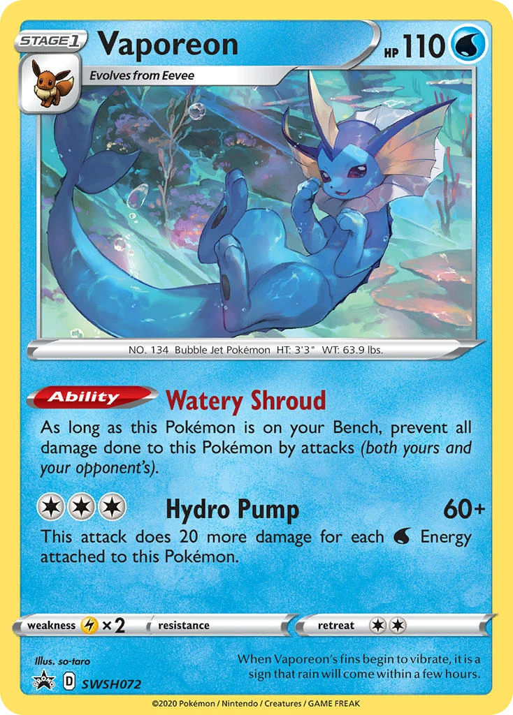 Vaporeon – SWSH Black Star Promos SWSH072