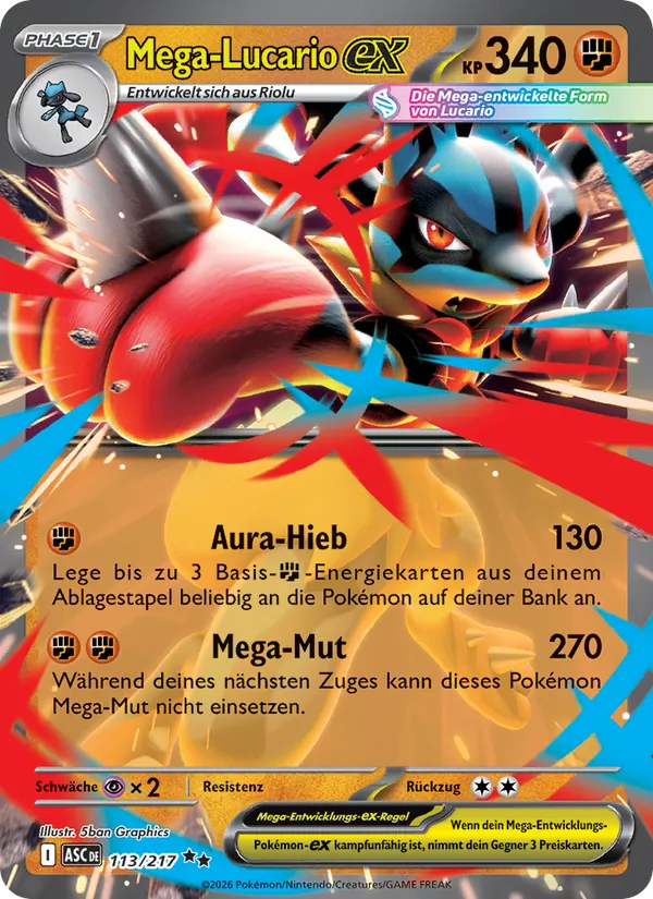 Mega-Lucario-ex – Erhabene Helden 113