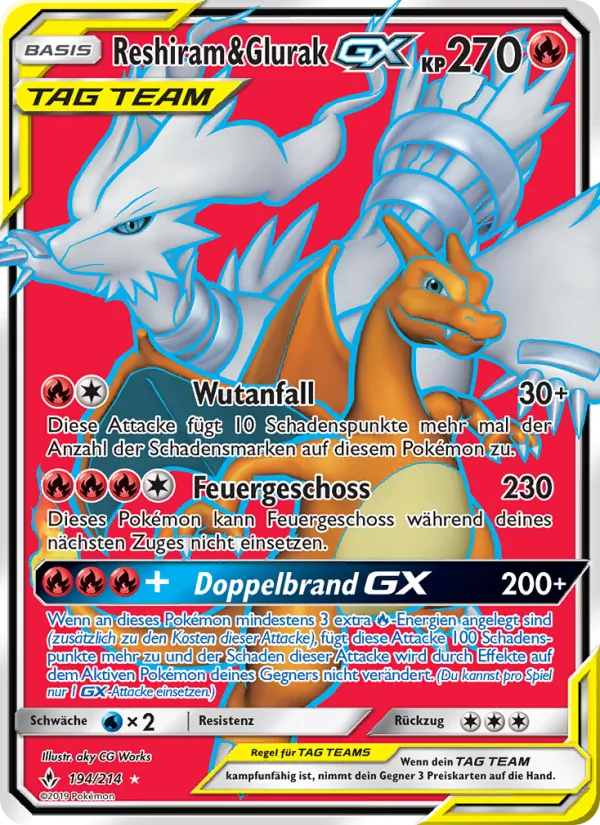 Reshiram & Glurak GX – Kräfte im Einklang 194