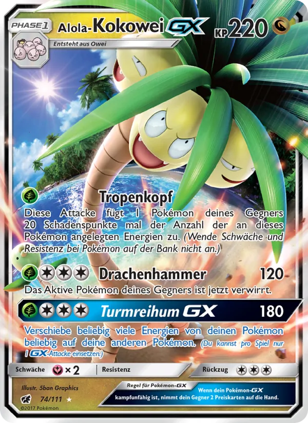 Alola-Kokowei GX – Aufziehen der Sturmröte 74
