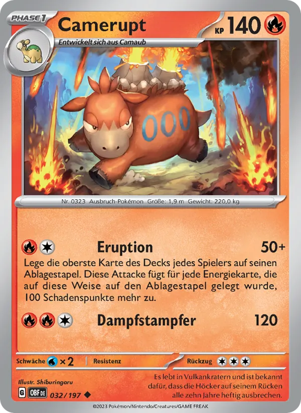 Camerupt – Obsidian Flammen 32