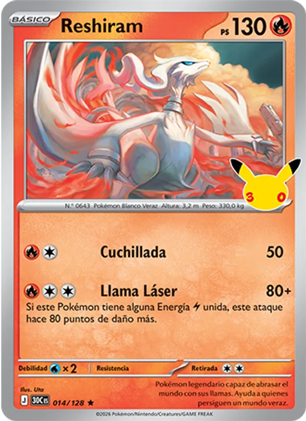 Reshiram – Celebración 30.º Aniversario 14