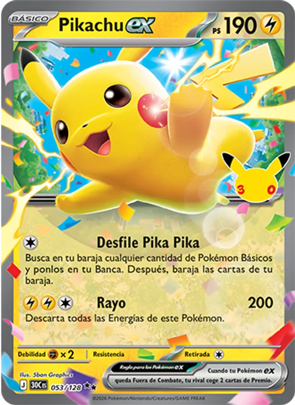 Pikachu ex – Celebración 30.º Aniversario 53