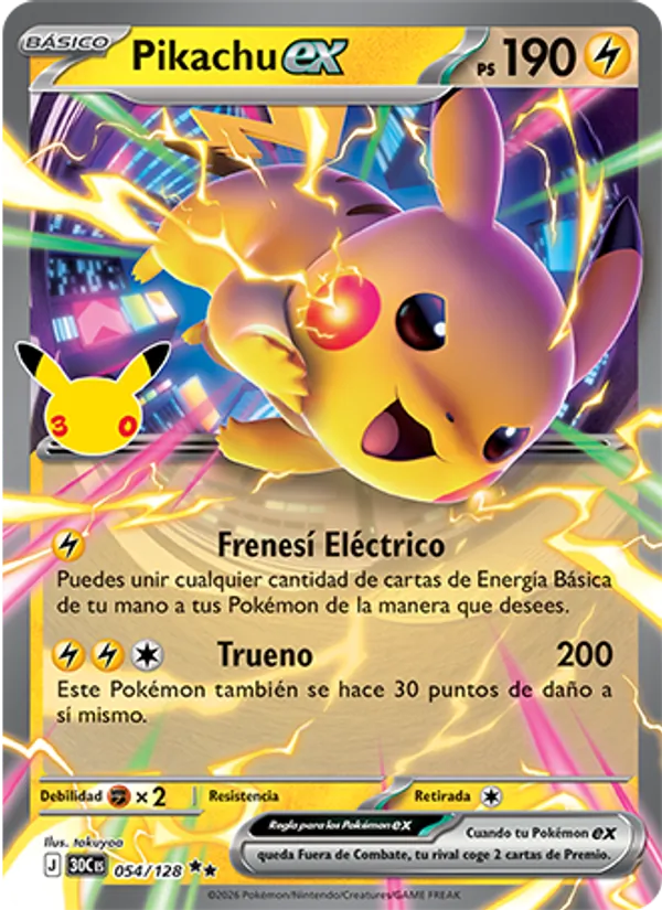Pikachu ex – Celebración 30.º Aniversario 54