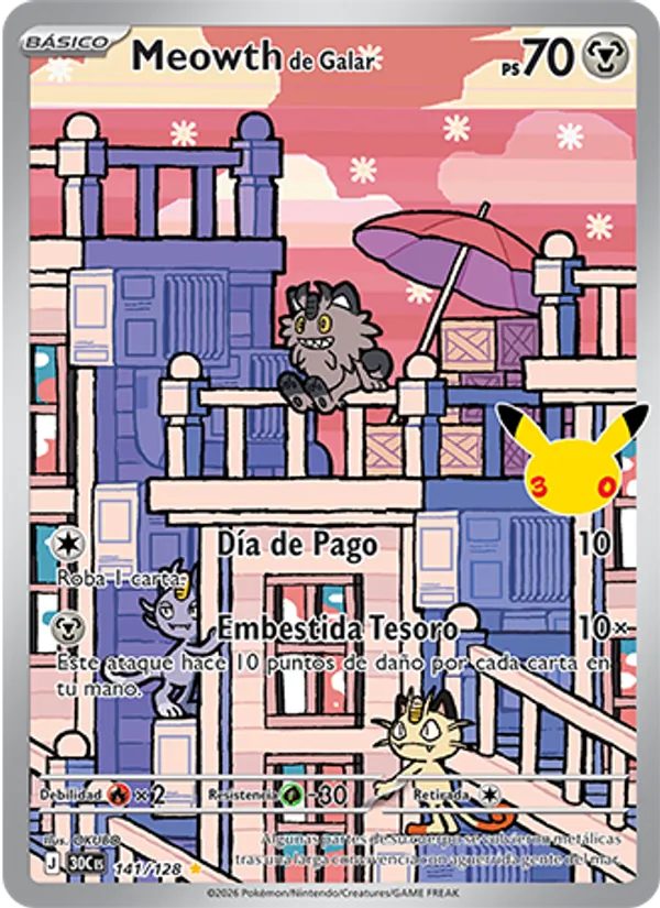 Meowth de Galar – Celebración 30.º Aniversario 141