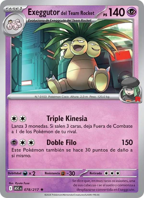 Exeggutor del Team Rocket – Héroes Ascendentes 78