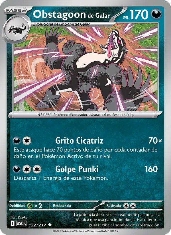 Obstagoon de Galar – Héroes Ascendentes 132