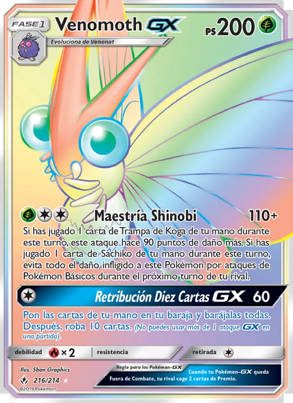 Venomoth GX – Vínculos Indestructibles 216