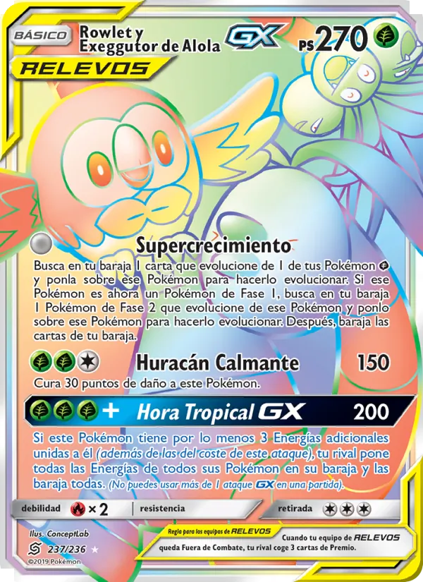 Rowlet y Exeggutor de Alola GX – Mentes Unidas 237