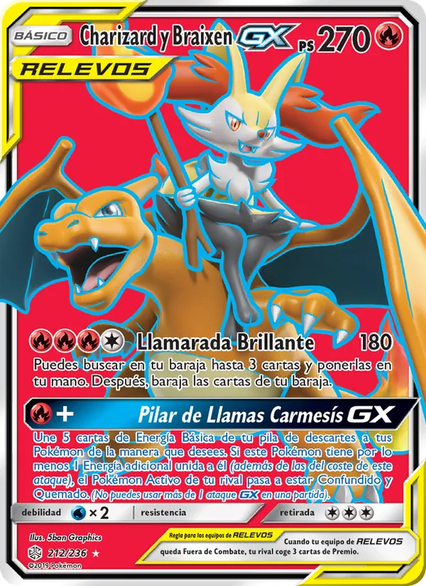 Charizard y Braixen GX – Eclipse Cósmico 212