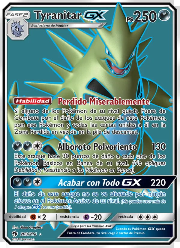 Tyranitar GX – Truenos Perdidos 203