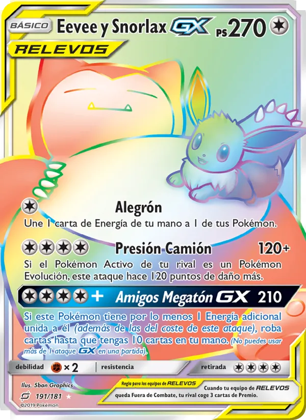 Eevee y Snorlax GX – Union de Aliados 191