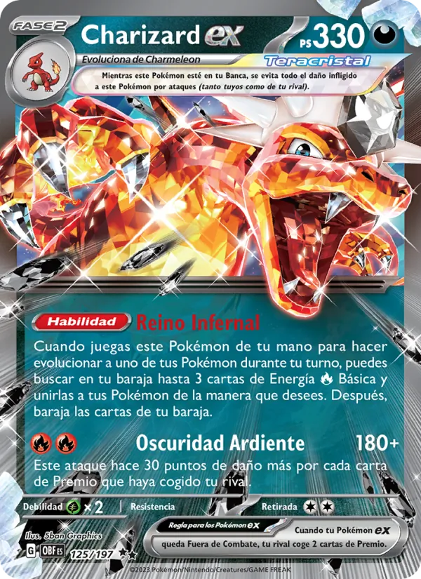 Charizard ex – Llamas Obsidianas 125