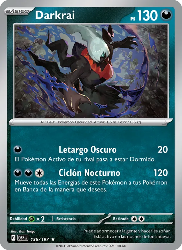 Darkrai – Llamas Obsidianas 136