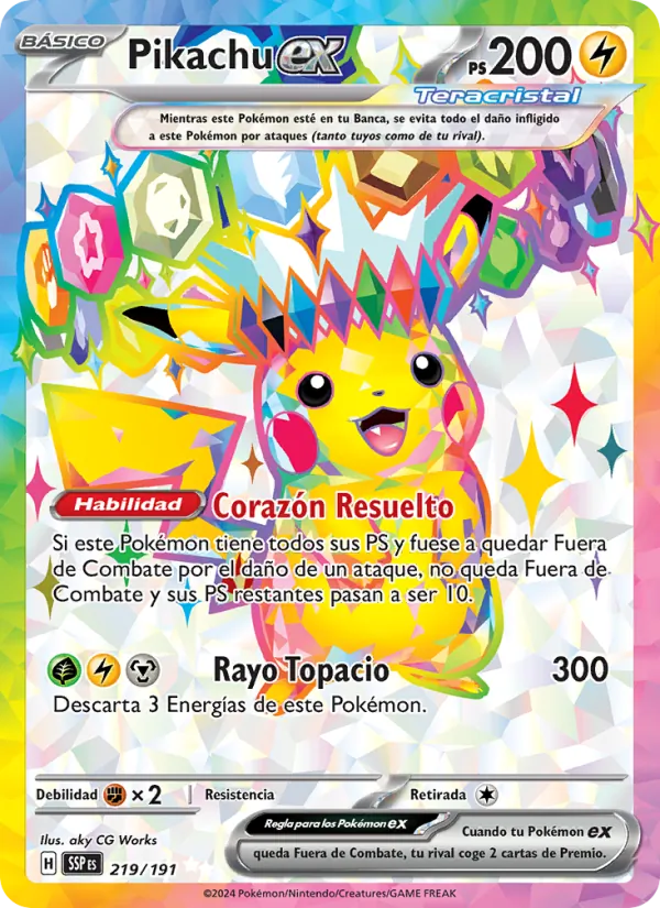 Pikachu ex – Chispas Fulgurantes 219